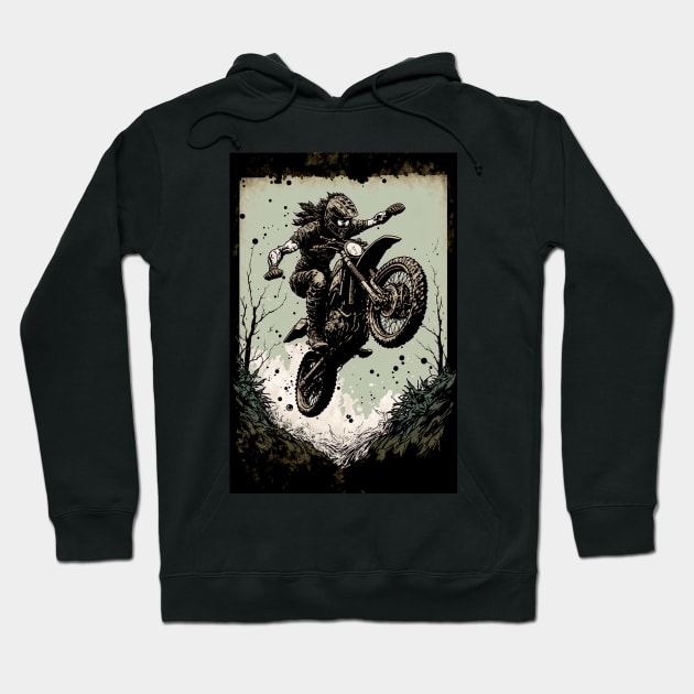 Dirt bike stunt mid air Hoodie by KoolArtDistrict